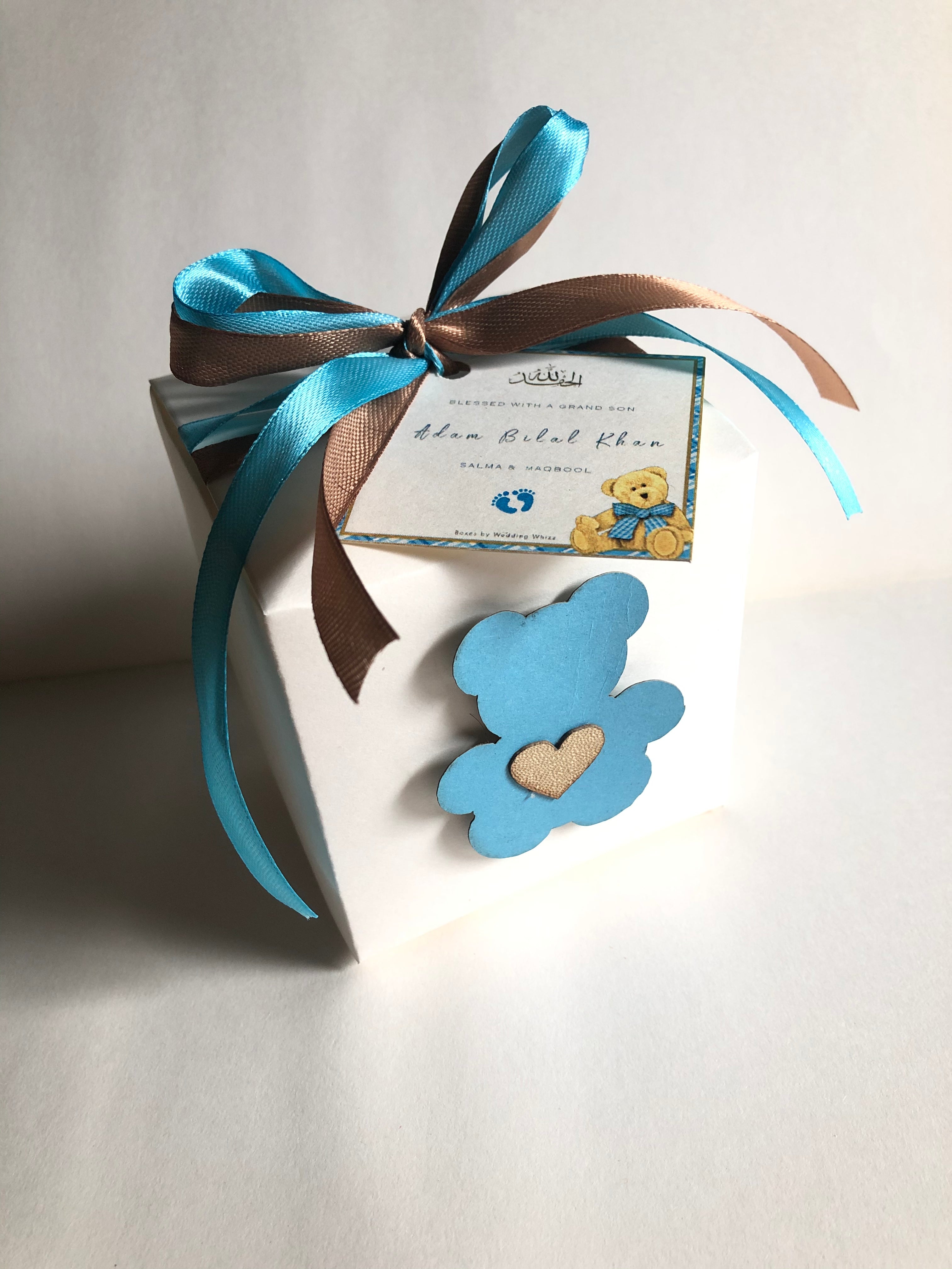 Baby boy sale announcement boxes