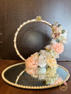 Mirror Engagement Tray - White & Pink Flowers
