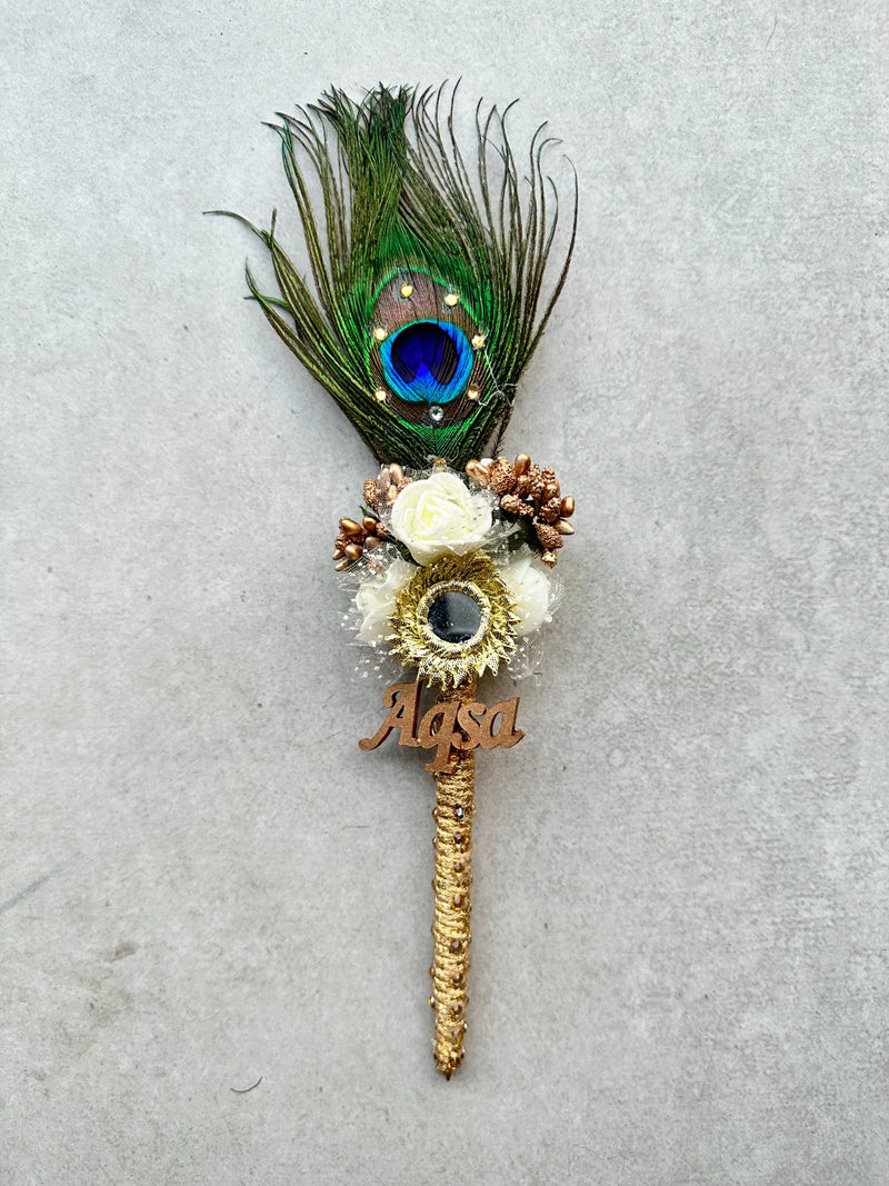 Golden Peacock Feather