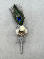 Silver Peacock Feather 