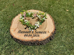 Heart Engraved Floral Wooden Engagement Tray