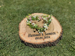 Heart Engraved Floral Wooden Engagement Tray