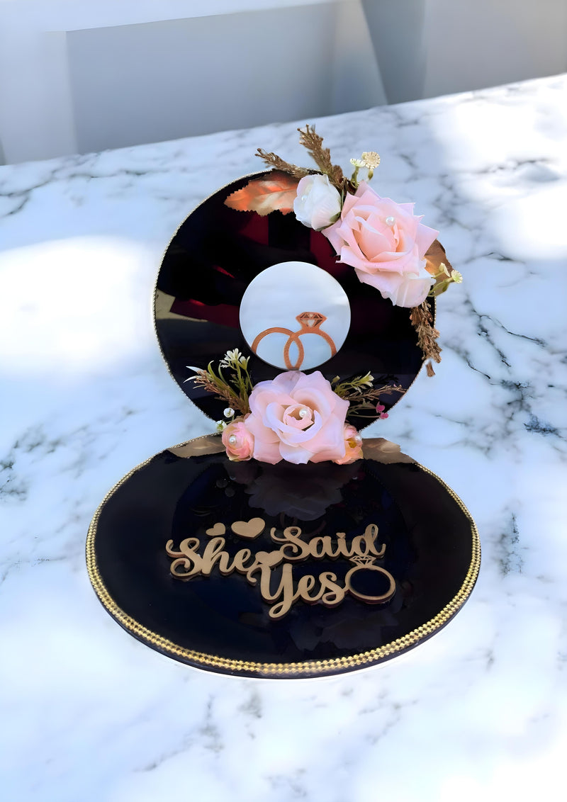 Floral Acrylic Ring Tray