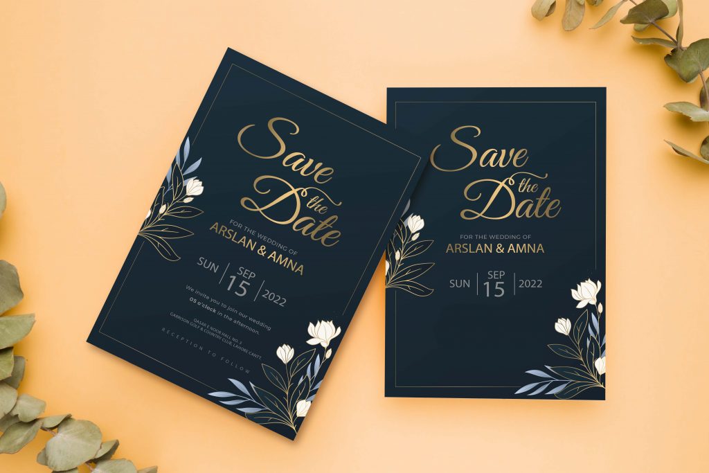 Deep Blue Floral E-Invite