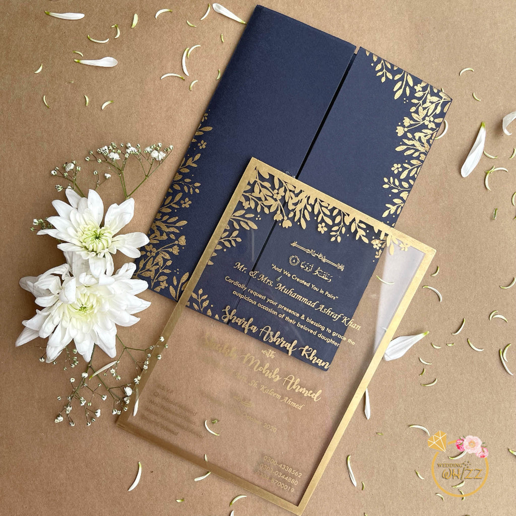 Acrylic Inserts & Floral Screen Printed Envelope