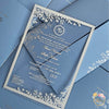Acrylic Insert with Floral Screen & Silver Foil Printed Envelope