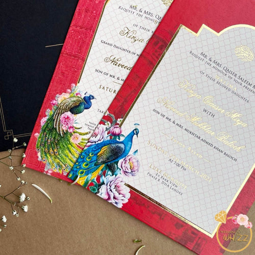 Black Envelope with Moroccan foil printed pattern Invite