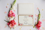 Gold Base with Floral Digital Print Invite