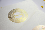 Gold Foil Spiral White Booklet Wedding Invite