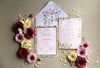 Pink Floral Border Card with Plain envelope