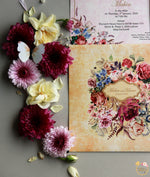 Square Matte Floral Wedding Invite