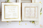 White Embossed Gold Foil Booklet with Envelope