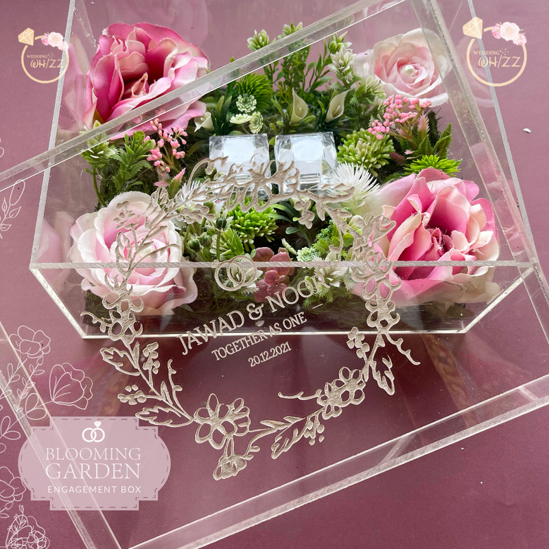 Blooming Garden Acrylic Box - Artificial Flowers