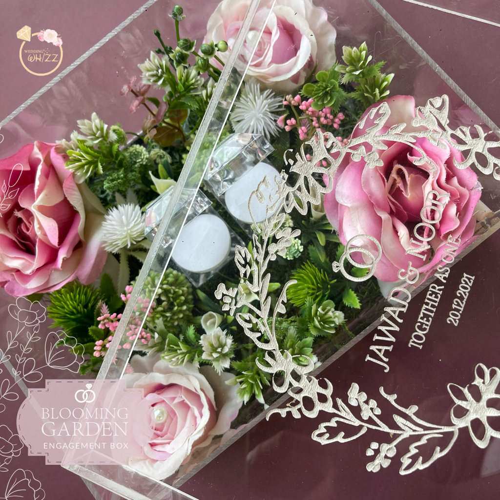 Blooming Garden Acrylic Box - Artificial Flowers